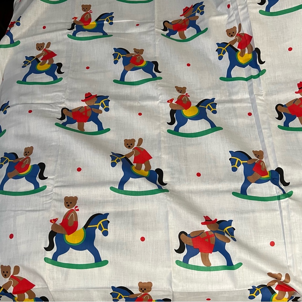 Rocking Horse Bears Baby Crib Sheet - Picture 7 of 7